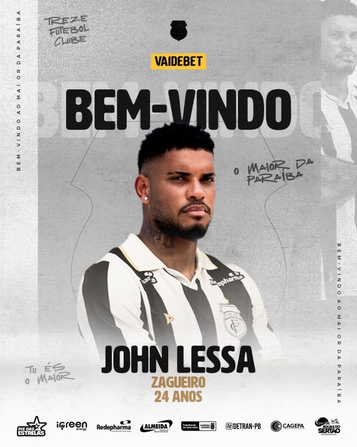 Treze confirma a contratação do zagueiro John Lessa, ex-Foz do Iguaçu-PR