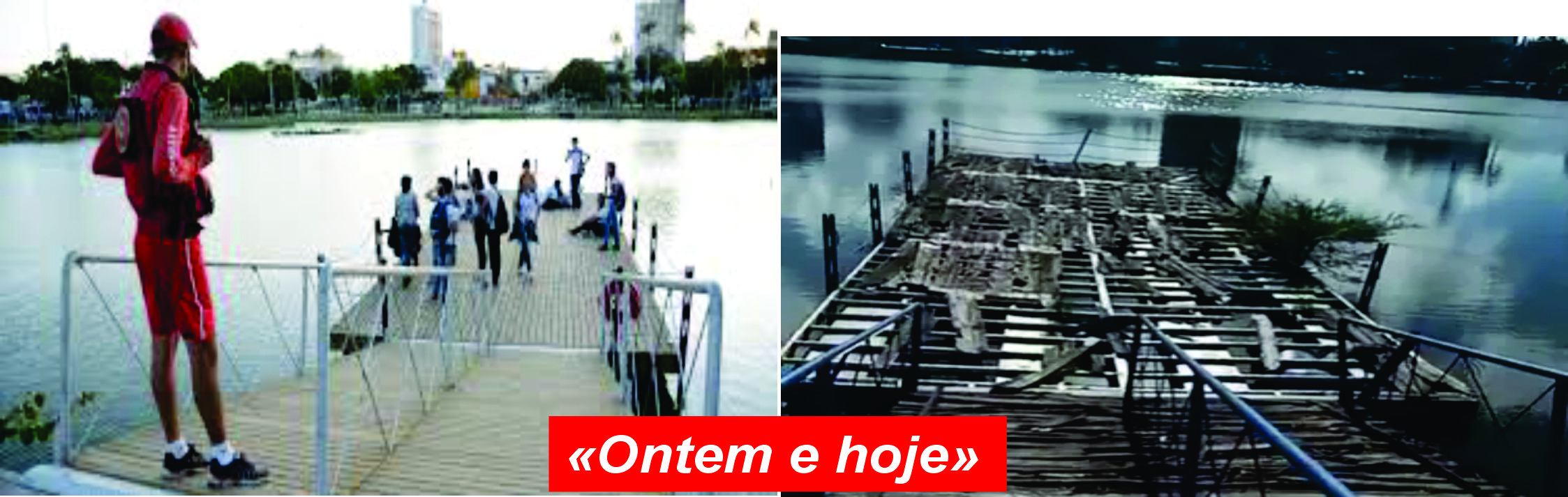 Parque Solon de Lucena abandonado: Píer aos pedaços na Lagoa chama atenção. População faz apelo por restauração
