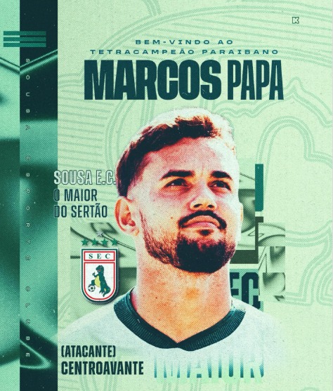 Sousa confirma a contratação do atacante Marcos Papa para sequência da temporada
