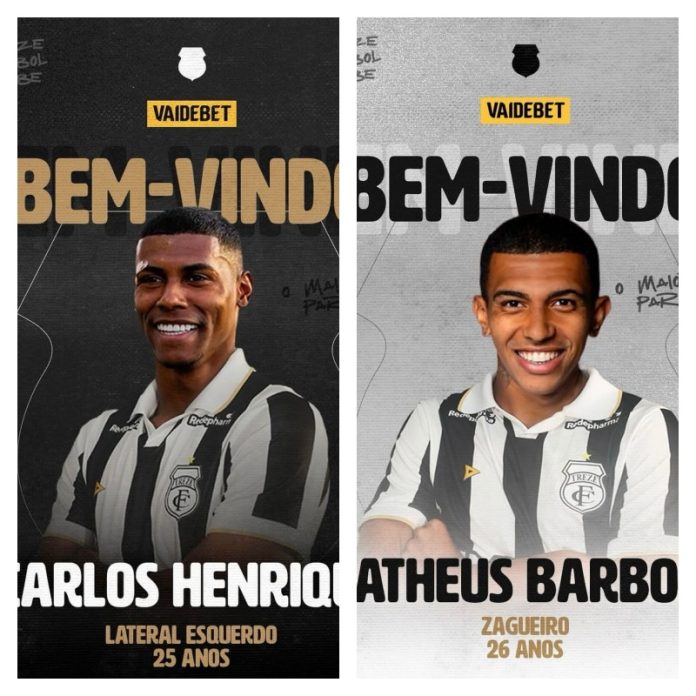 Treze anuncia a contratação de lateral esquerdo e zagueiro para a sequencia da Série D