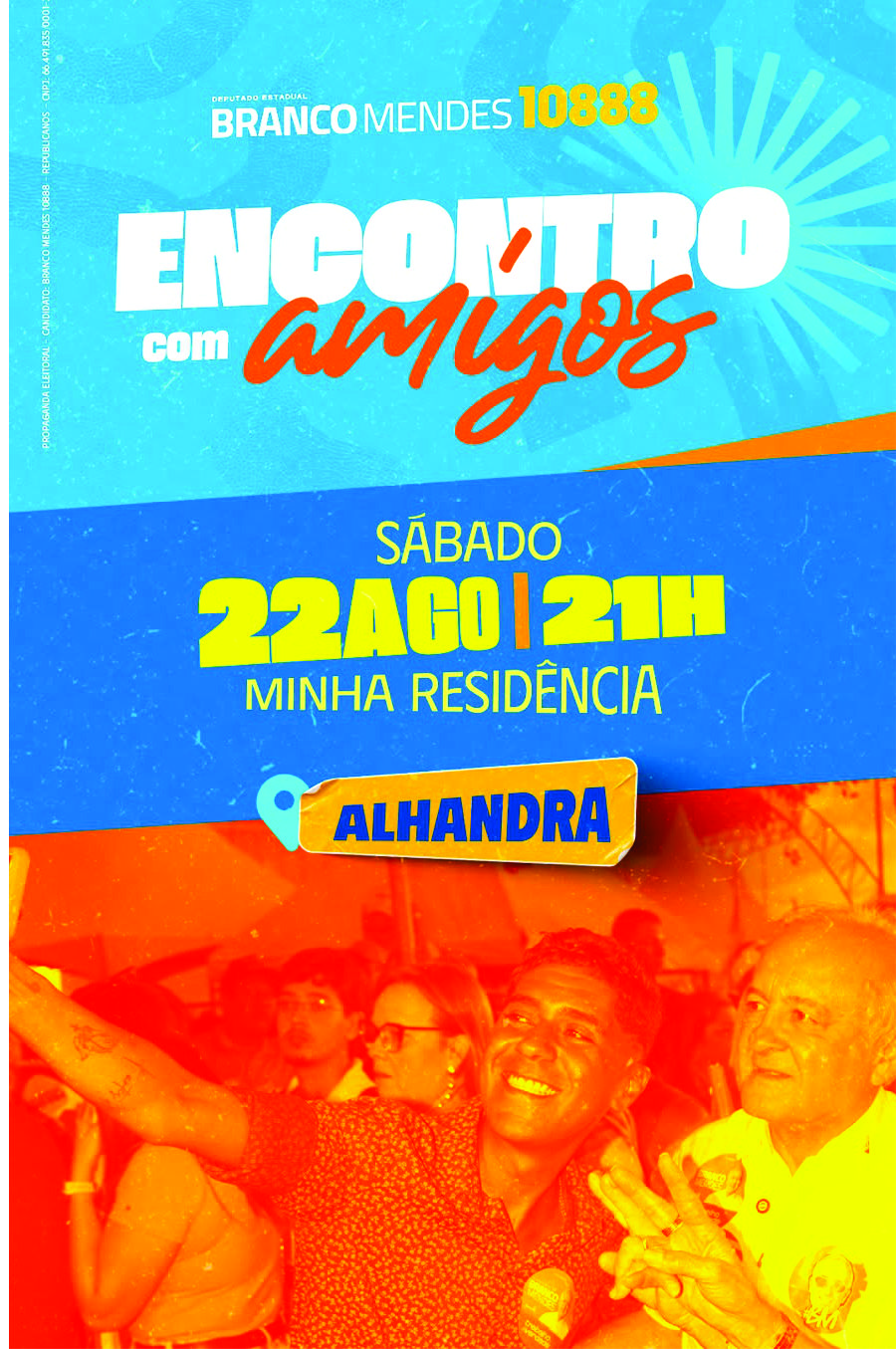 Branco Mendes convida amigos para a festa da padroeira de Alhandra, no Litoral Sul