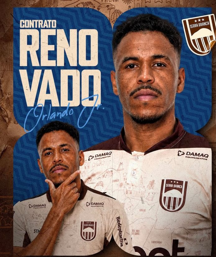 Serra Branca anuncia a renovação de contrato do atacante Orlando Júnior até 2027